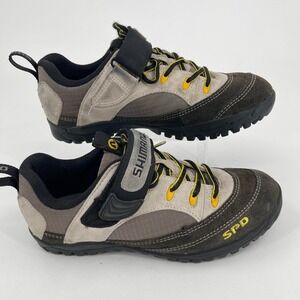 Shimano SPD Cycling Shoes WOMENS Black Beige Suede Lace Up Biking Bicycle SIZE 7
